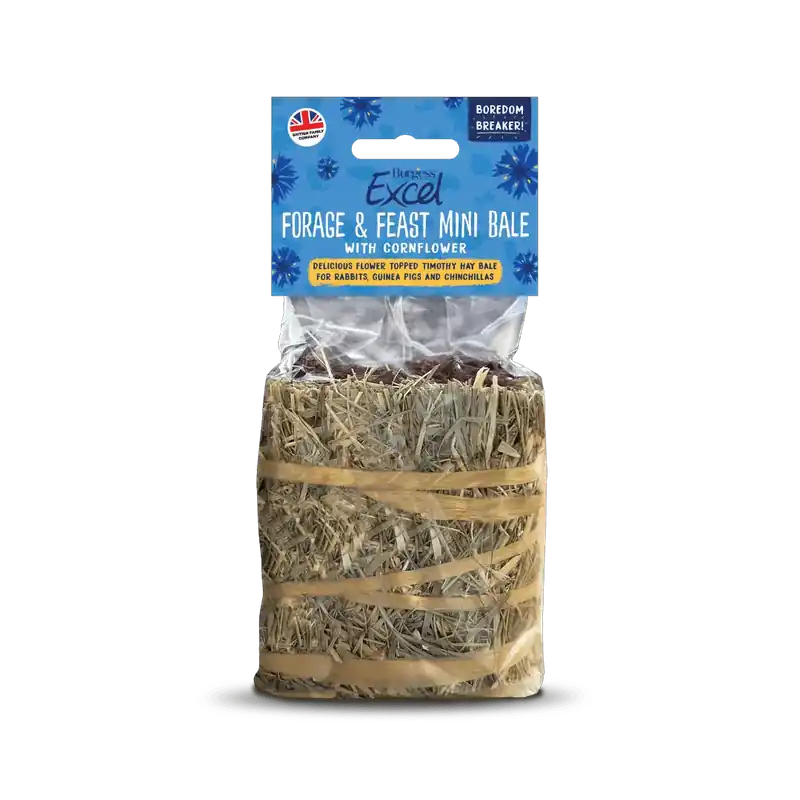 Excel Forage & Feast Mini Bale Cornflower för Kaniner & Marsvin - 100 g - Riktigt fynd