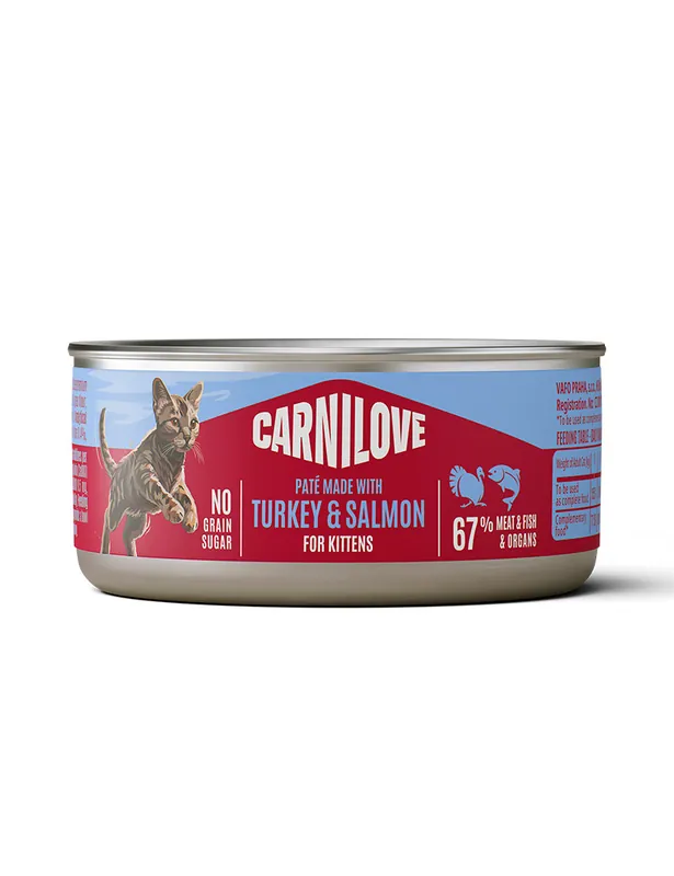 Turkey & Salmon Kitten Våtfoder för Kattunge - 12 st x 100 g - Finns nu