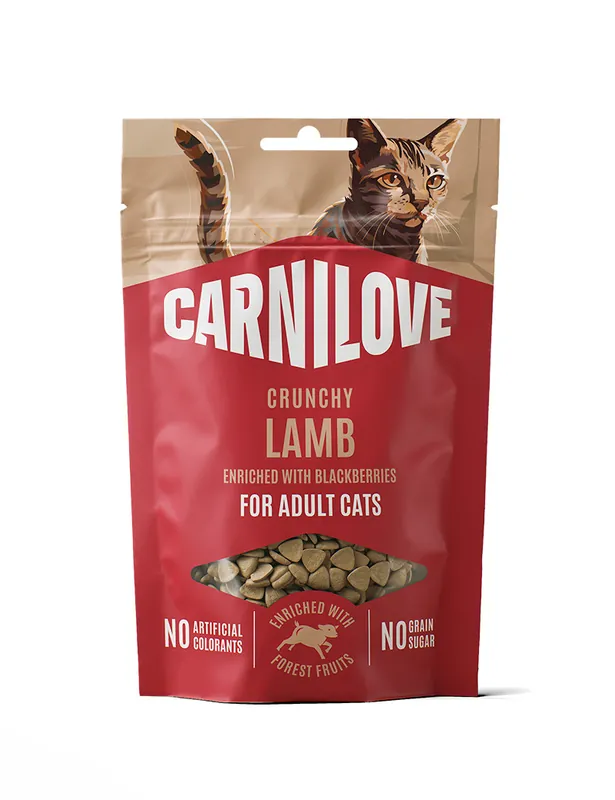 Nyligen tillagt | Crunchy Snack Kattgodis Lamb & Björnbär - 50 g