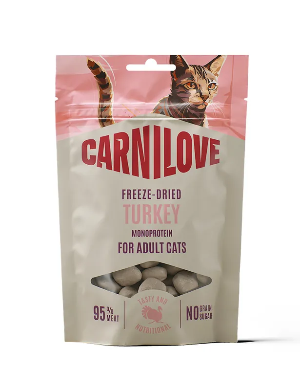 Freeze Dried Snack Turkey Kattgodis - 40 g | Passa på nu