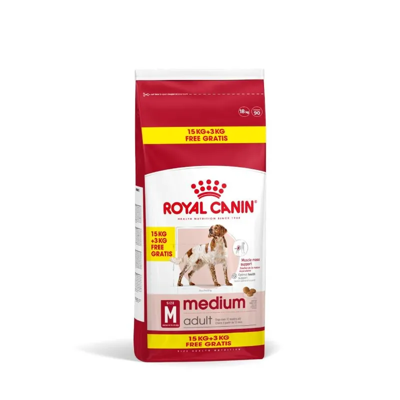 I lager - Medium Adult Torrfoder till Vuxna Hundar - 15 + 3 kg