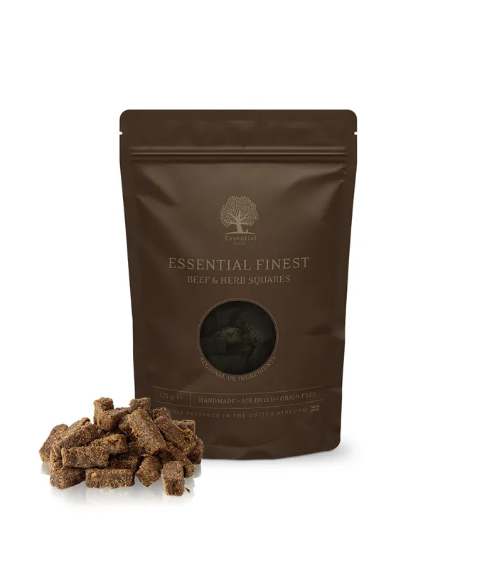 Essential Finest Beef & Herb Squares Hundgodis - 125 g | Favorit hos kunderna