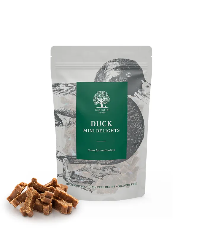 Sänkt pris | Essential Duck Mini Delights Hundgodis - 100 g