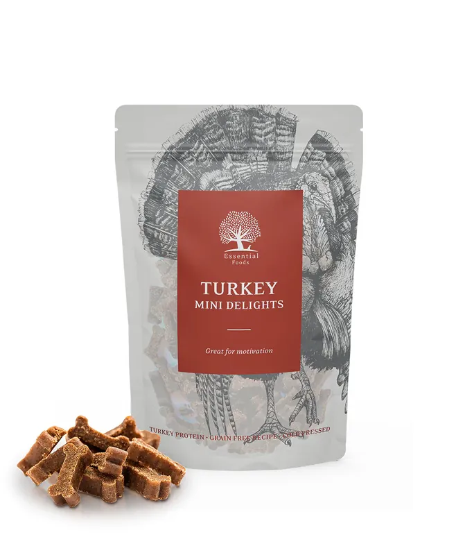 Populär - Essential Turkey Mini Delights Hundgodis - 100 g
