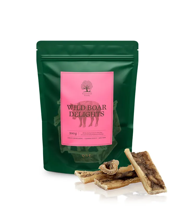 Tidsbegränsat erbjudande - Essential Wild Boar Delights Hundgodis - 200 g