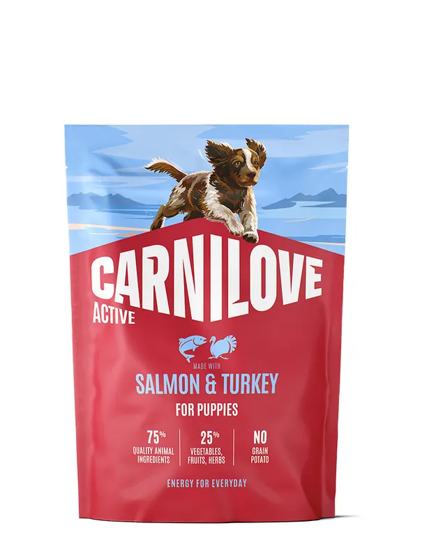 Salmon & Turkey Puppy Torrfoder för Valpar - 1,5 kg | Begränsat lager