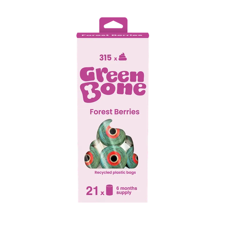 Spara mer | Green Bone Bajspåsar Forest Berries 21-pack
