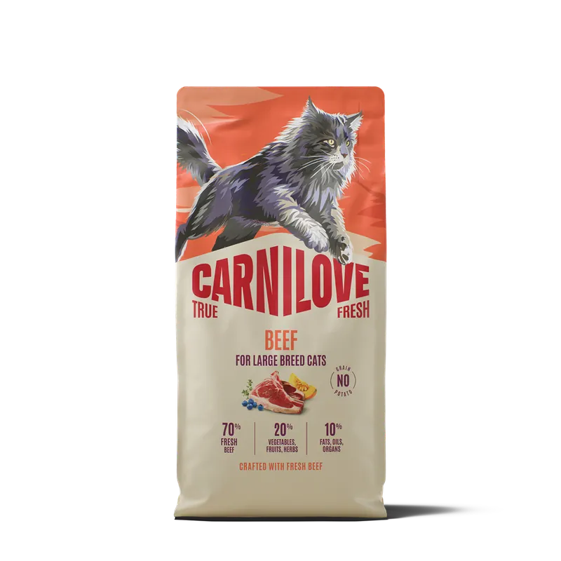 Handla nu | Carnilove True Fresh Cat Adult Large Breed Beef torrfoder för katt 6 kg