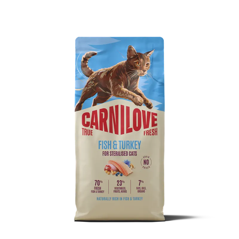 Premium | Carnilove True Fresh Cat Sterilised Adult All Breeds Fish & Turkey torrfoder för katt 6 kg