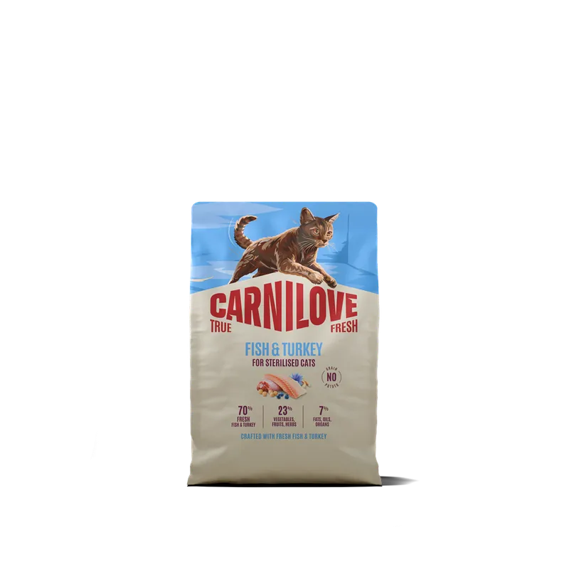 Carnilove True Fresh Cat Sterilised Adult All Breeds Fish & Turkey torrfoder för katt 2 kg - Kundernas favorit
