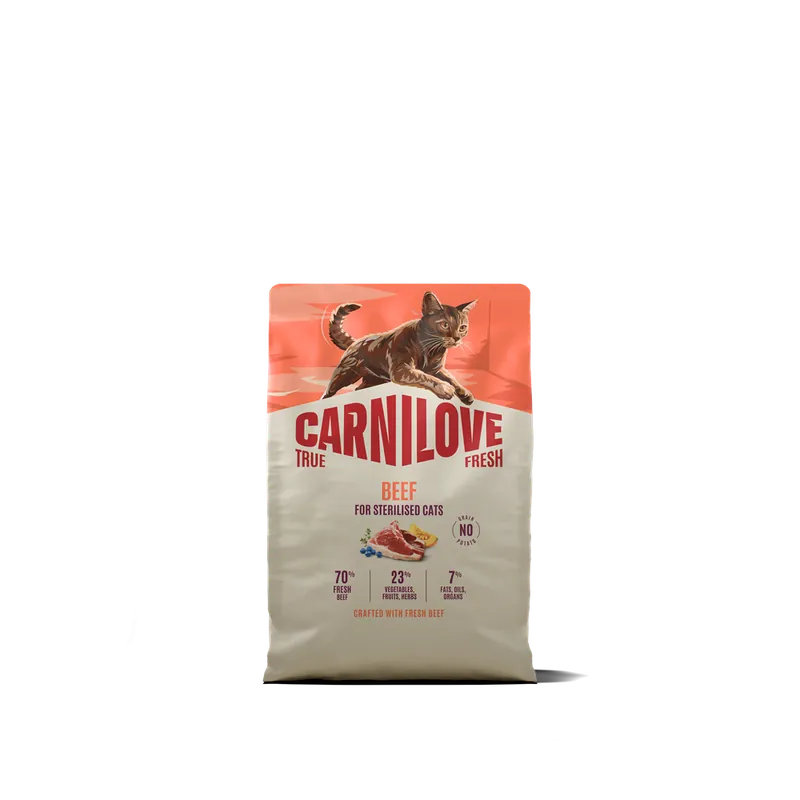 Carnilove True Fresh Cat Sterilised Adult All Breeds Beef torrfoder för katt 2 kg | Enkel beställning