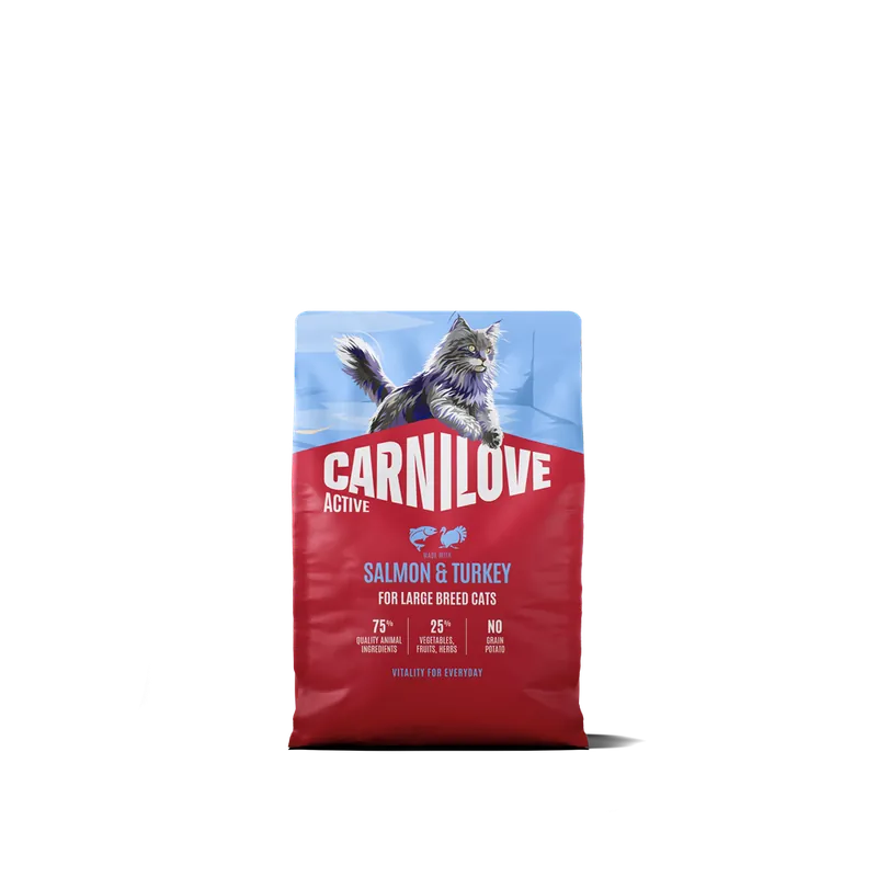 Carnilove Active Cat Adult Large Breed Salmon & Turkey torrfoder för katt 2 kg | Rea