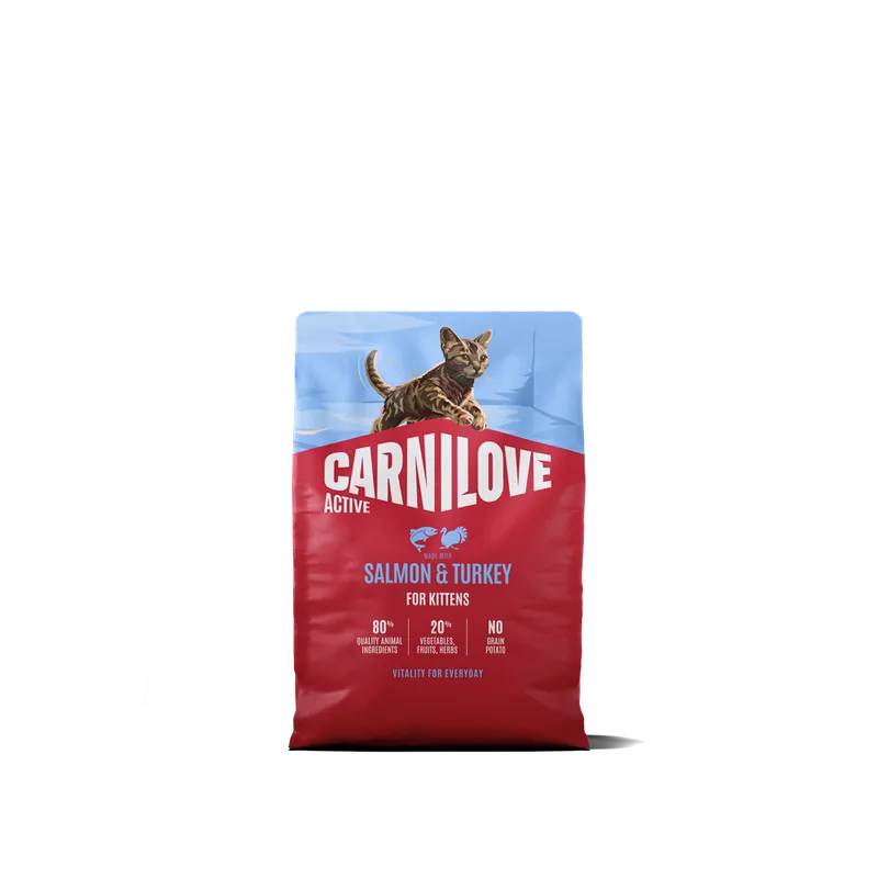 Carnilove Active Cat Kitten Salmon & Turkey torrfoder för kattunge 2 kg | Nytt hos oss
