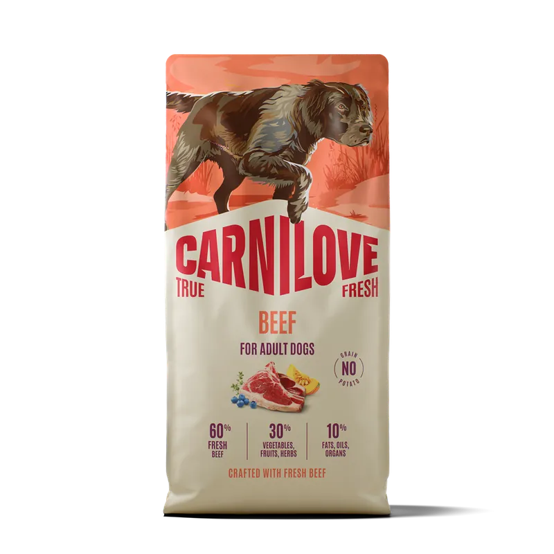 Finns i lager - Carnilove True Fresh Dog Adult All Breeds Beef torrfoder för hund 12 kg