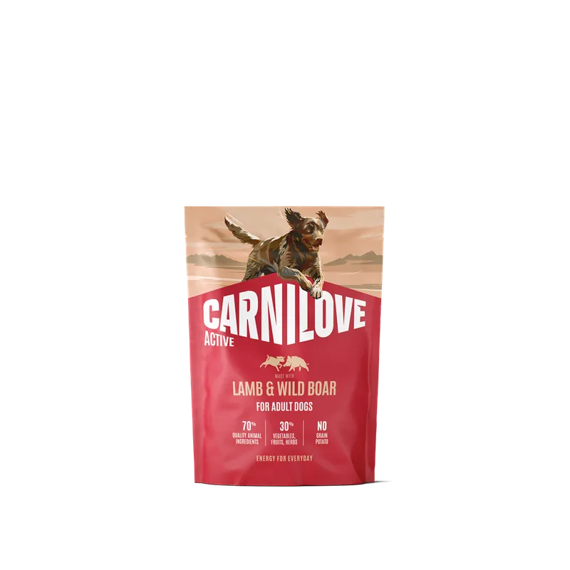 Rekommenderas | Carnilove Active Dog Adult All Breeds Lamb & Wild Boar torrfoder för hund 1,5 kg