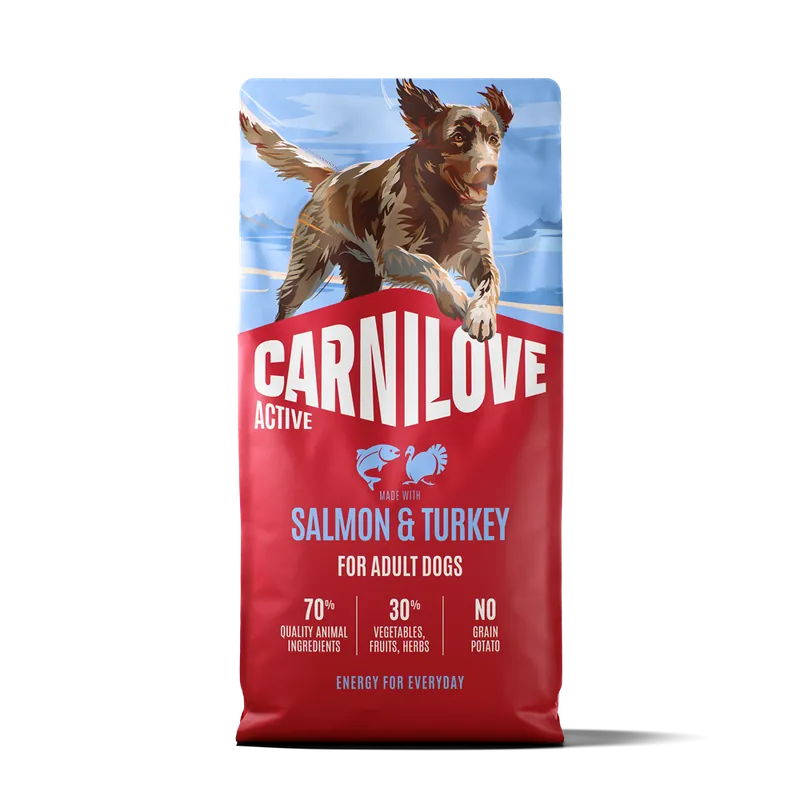 Fyndpris | Carnilove Active Dog Adult All Breeds Salmon & Turkey torrfoder för hund 12 kg