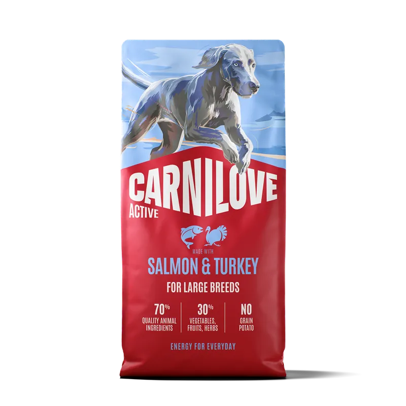 Carnilove Active Dog Adult Large Breed Salmon & Turkey torrfoder för hund 12 kg - Nyligen lanserat