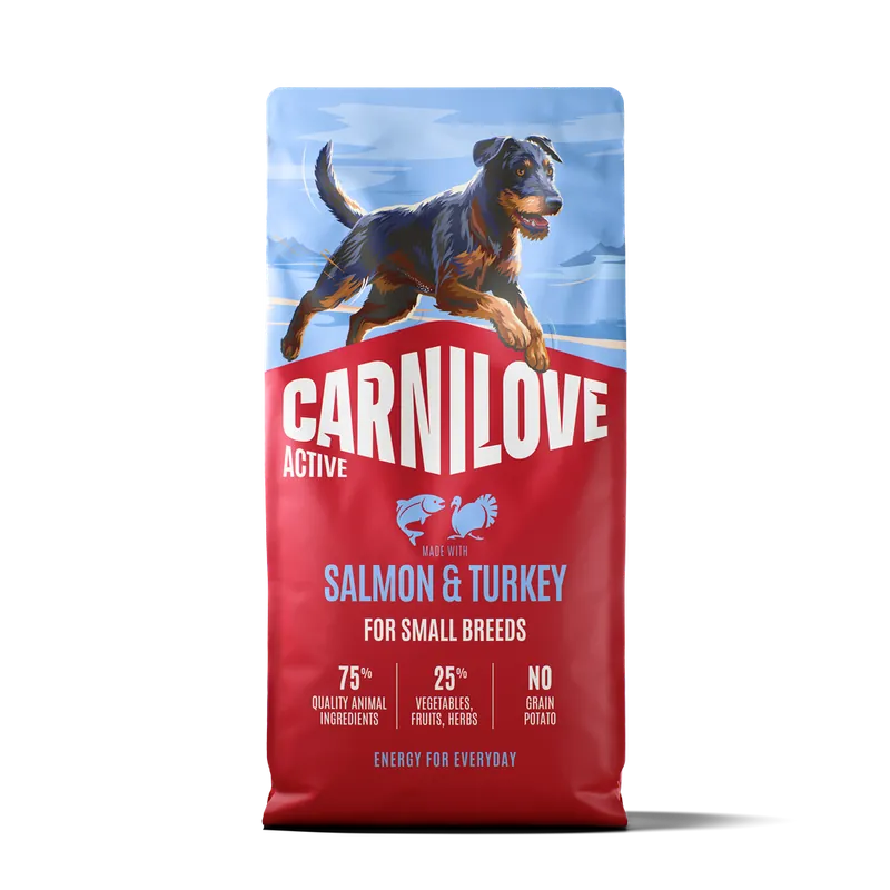 Carnilove Active Dog Adult Small Breed Salmon & Turkey torrfoder för hund 12 kg - Rekommenderas
