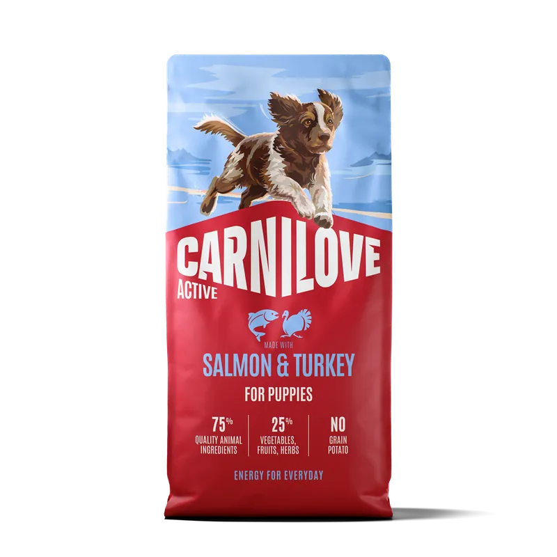 Lågt pris - Carnilove Active Dog Puppy Salmon & Turkey torrfoder för valp 12 kg