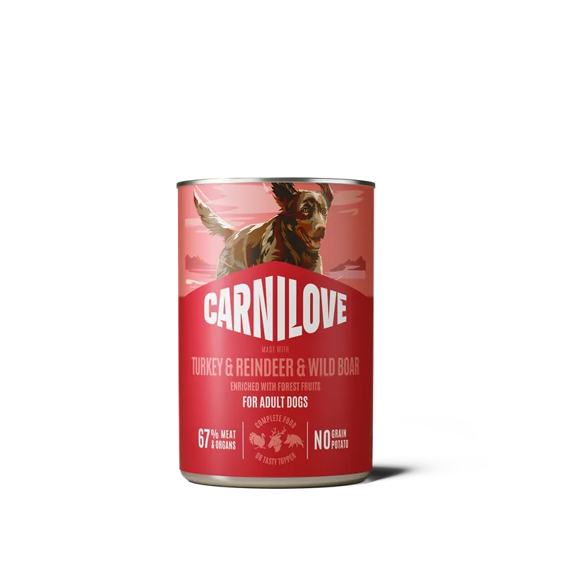 Sista chansen - Carnilove Dog Paté Turkey, Reindeer & Wildboar Våtfoder för hund 6x400g