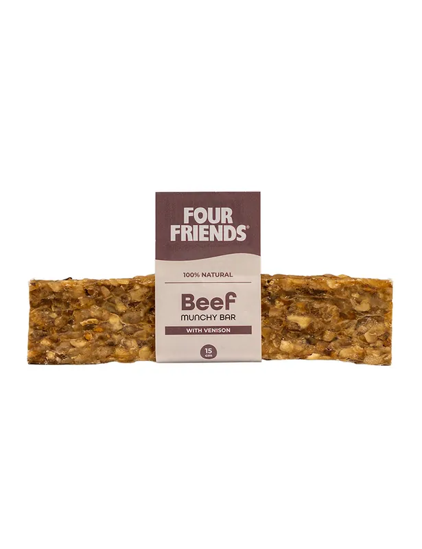 Toppsäljare - Natural Chews Beef Munchy Bar with Venison till Hund - 15 cm