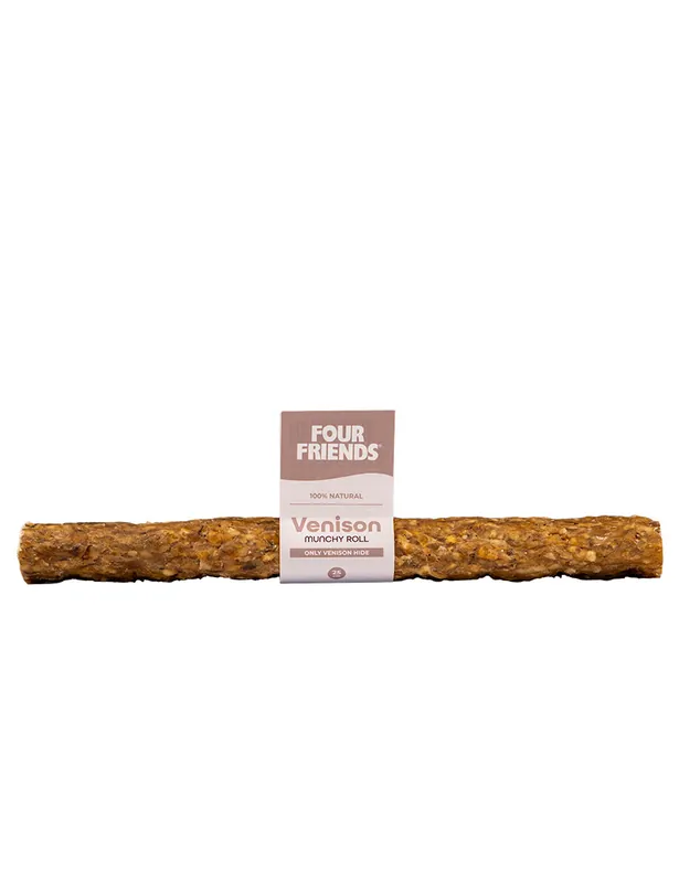 Finns att beställa | Natural Chews Venison Munchy Roll till Hund - 25 cm