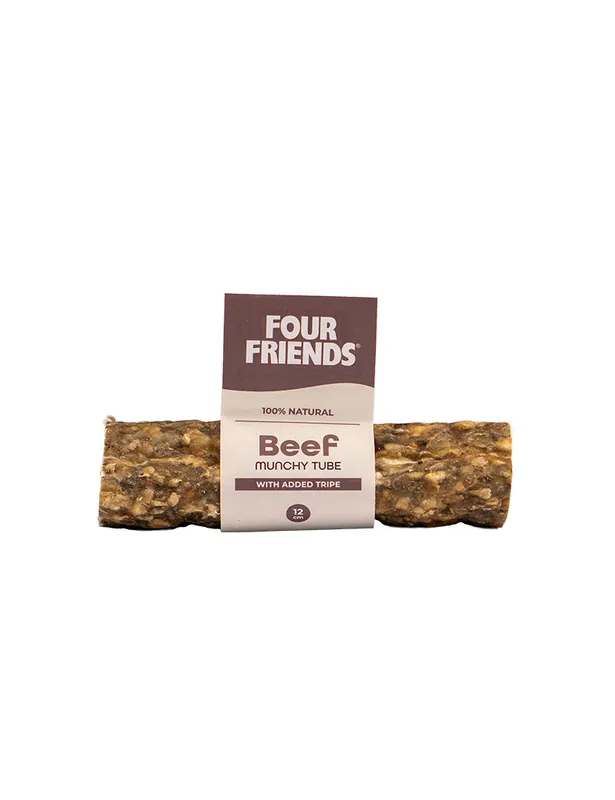 Mycket uppskattad - Natural Chews Beef Munchy Tube till Hund - 12 cm