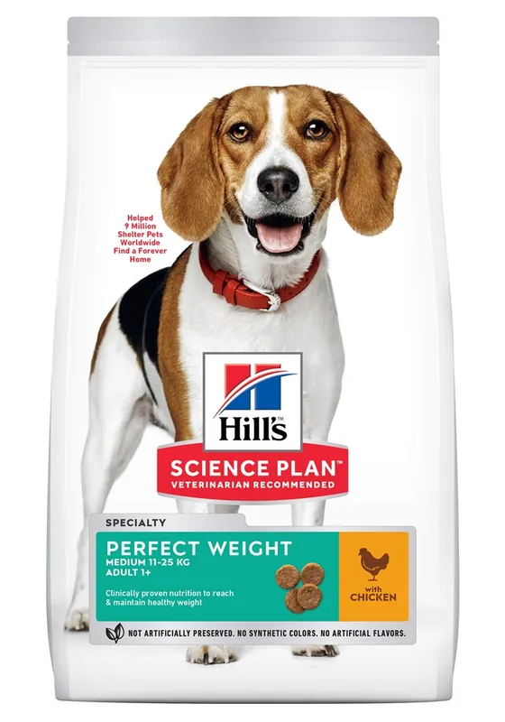 Hills Science Plan Hund Perfect Weight Medium Vuxen Kyckling 12 kg | Slutrea