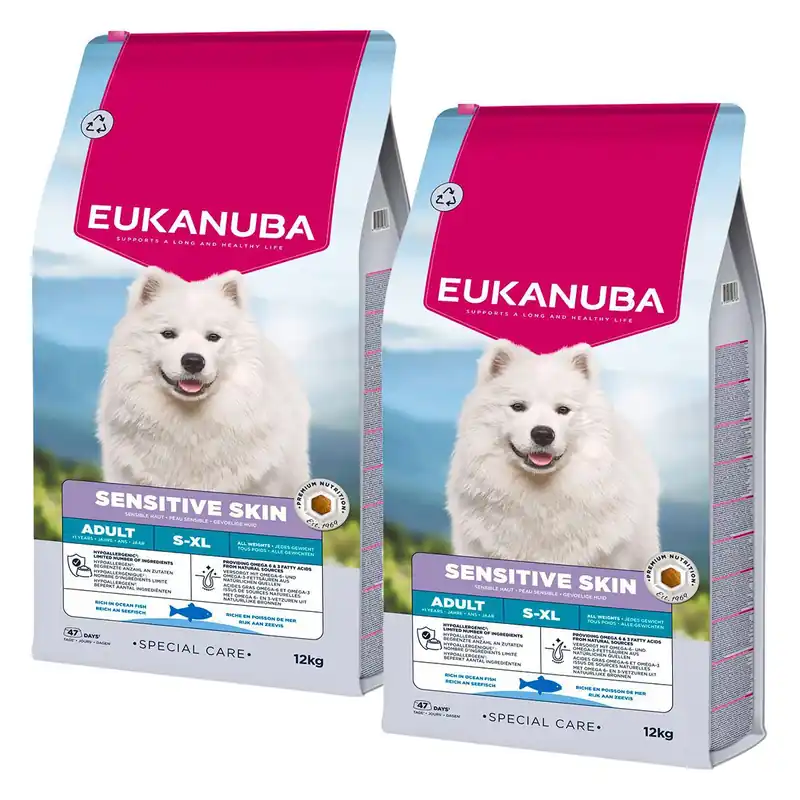Eukanuba Dog Special Care Adult Sensitive Skin All Breeds 2 x 12 kg - Lågt pris