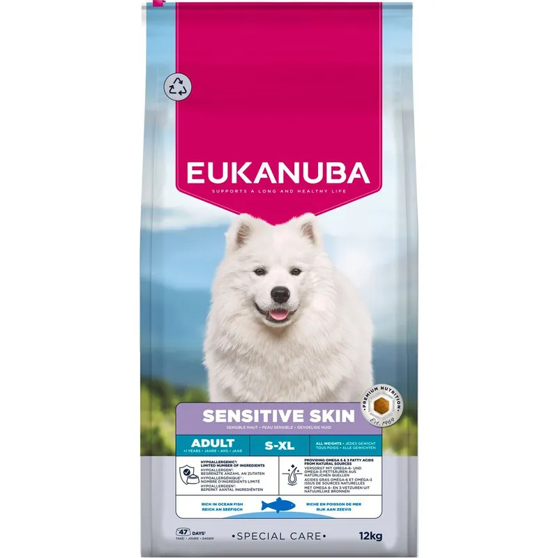 Eukanuba Dog Special Care Adult Sensitive Skin All Breeds Torrfoder till Hund - Hög kvalitet