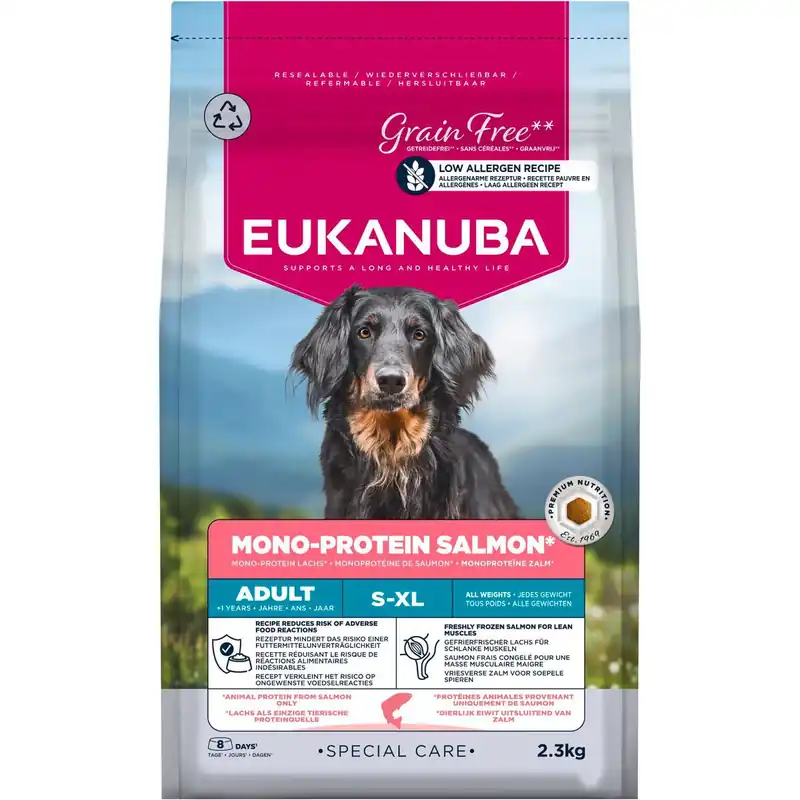 Eukanuba Dog Adult Special Care Mono-Protein Salmon Torrfoder till Hund - Populär
