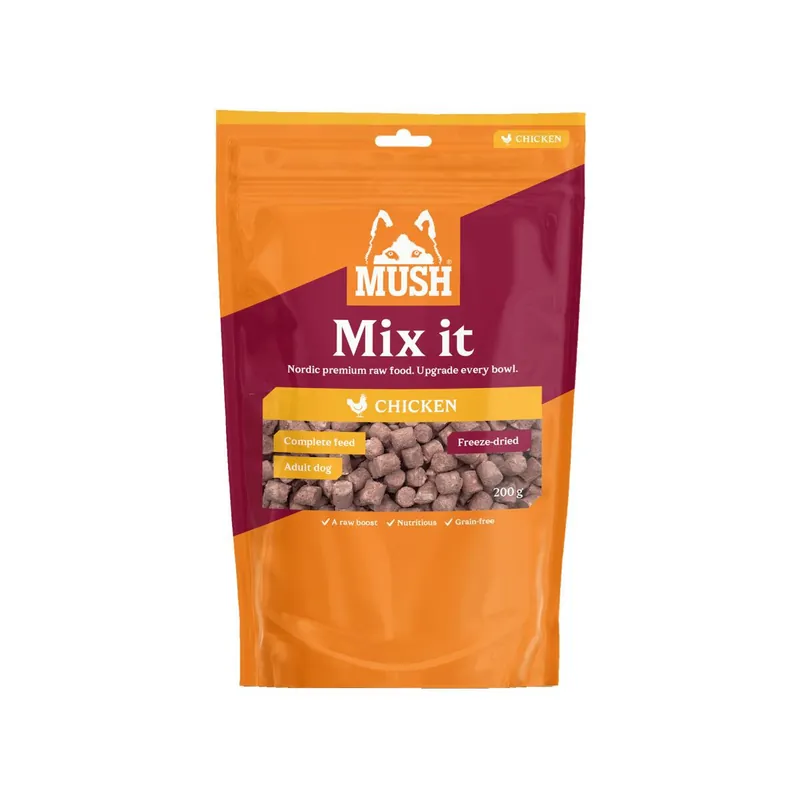 Precis inkommet - Mush Dog Adult Mix it Freeze Dried Complete Chicken 200 g