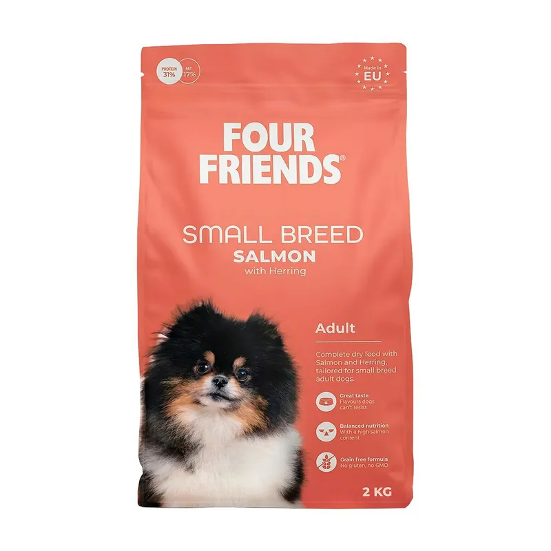 FourFriends Dog Small Breed Salmon Torrfoder till Hund | I lager