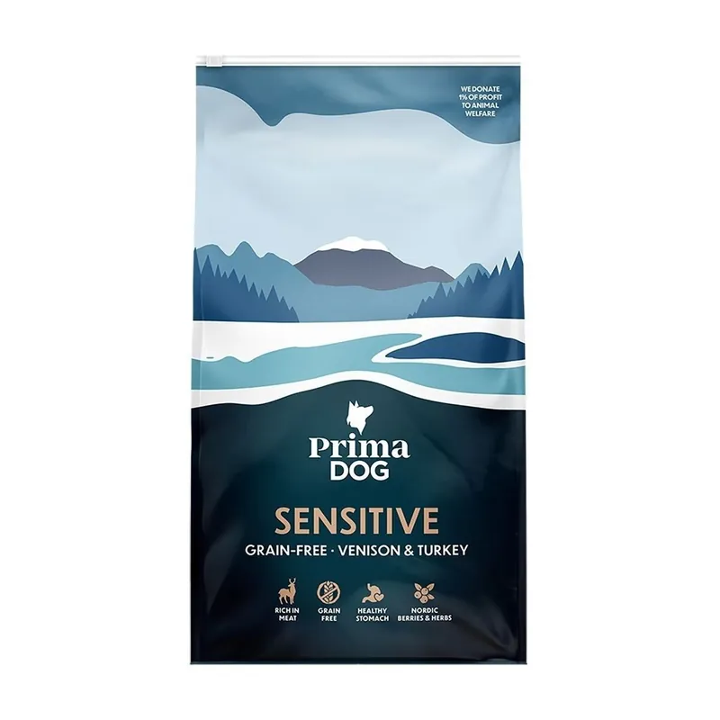 PrimaDog Adult All Breeds Sensitive Grain Free Venison & Turkey Torrfoder till Hund - Lågt pris
