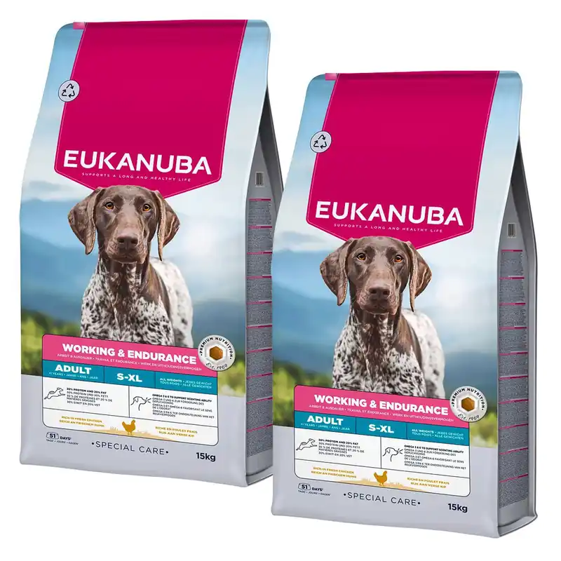 Få kvar i lager | Eukanuba Dog Special Care Adult Working & Endurance 2 x 15 kg