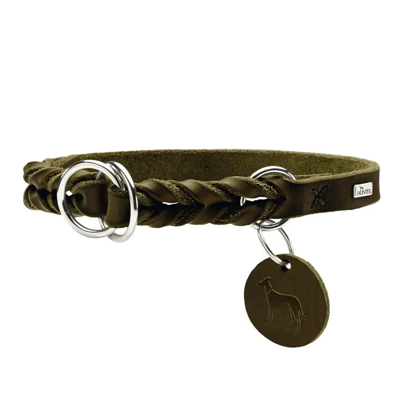Hunter Solid Education Hundhalsband Halvstryp Grön - Bra pris