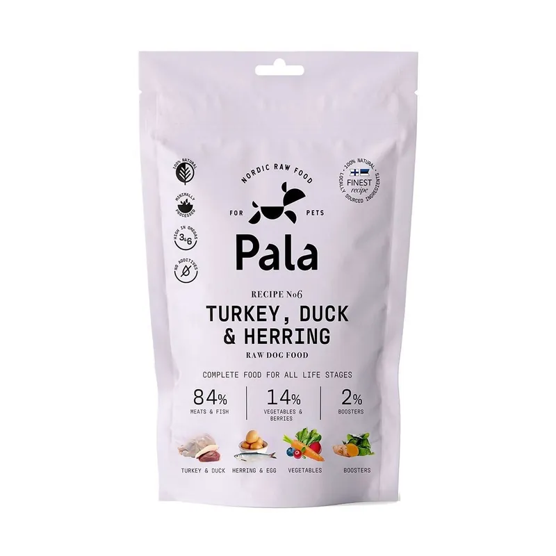 Pala 6 Turkey, Duck & Herring Lufttorkad Spannmålsfri Hundmat - Sänkt pris