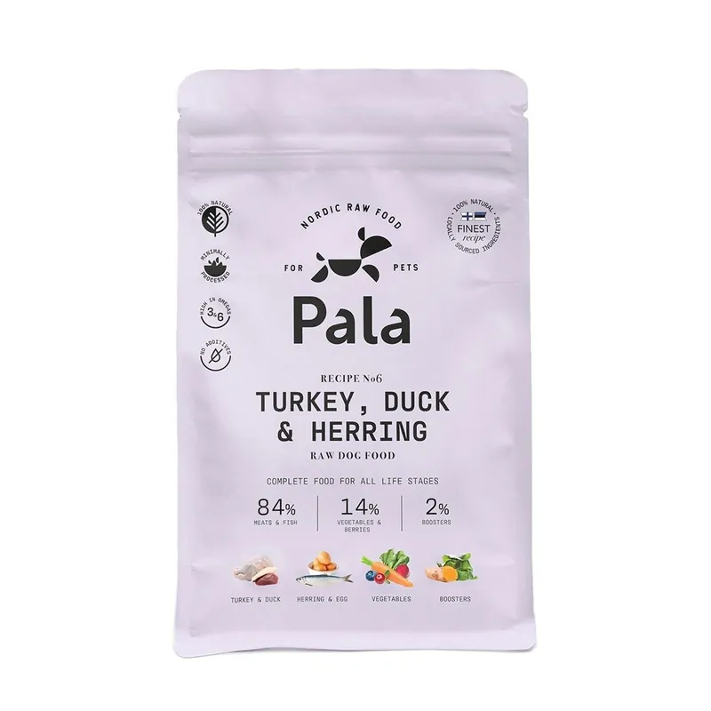 Under begränsad tid - Pala 6 Turkey, Duck & Herring Lufttorkad Spannmålsfri Hundmat