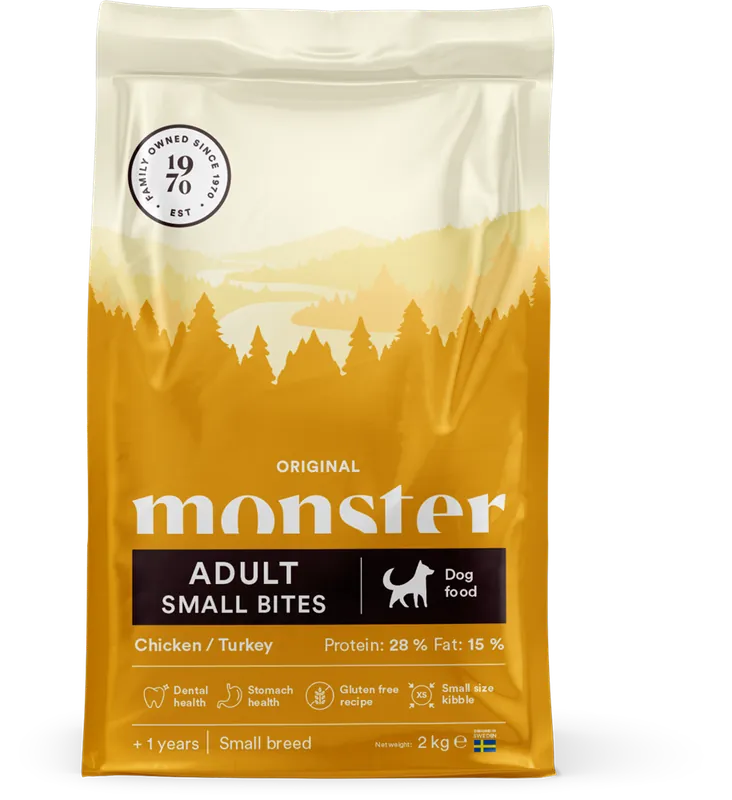 Riktigt fynd - Monster Dog Original Adult Small Bites Chicken & Turkey 2 kg