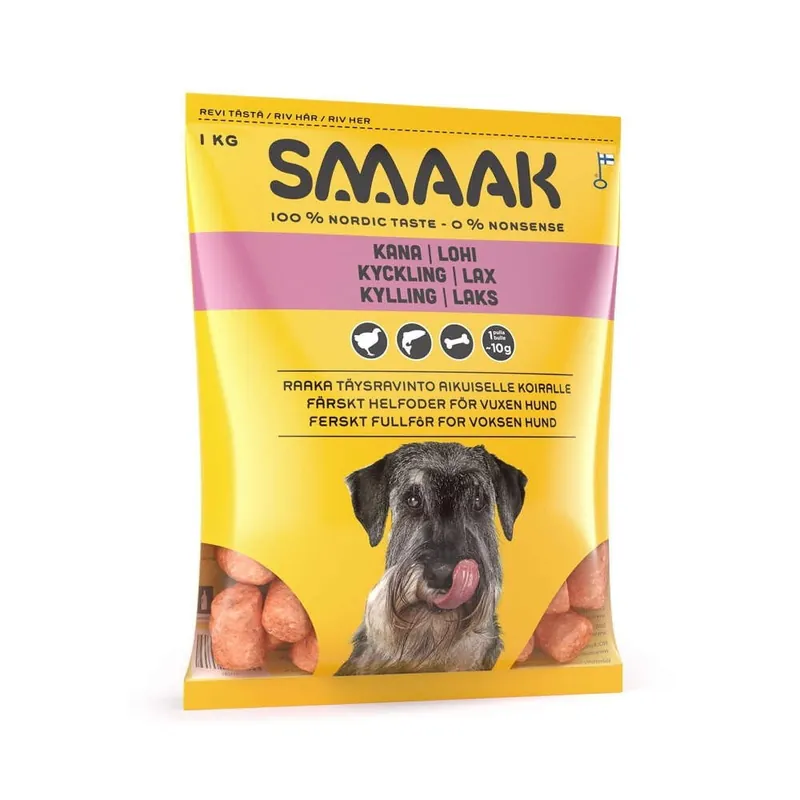 SMAAK Raw Dog Adult Complete Kyckling & Lax 1 kg | Expressfrakt