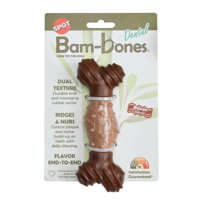 Extra bra pris | Bam-Bones Dental Bone Bacon Tuggleksak till Hund 14,5 cm