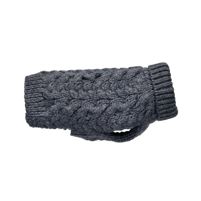Feel Active Wool Kabelstickad Hundtröja Mörkblå - Utförsäljning