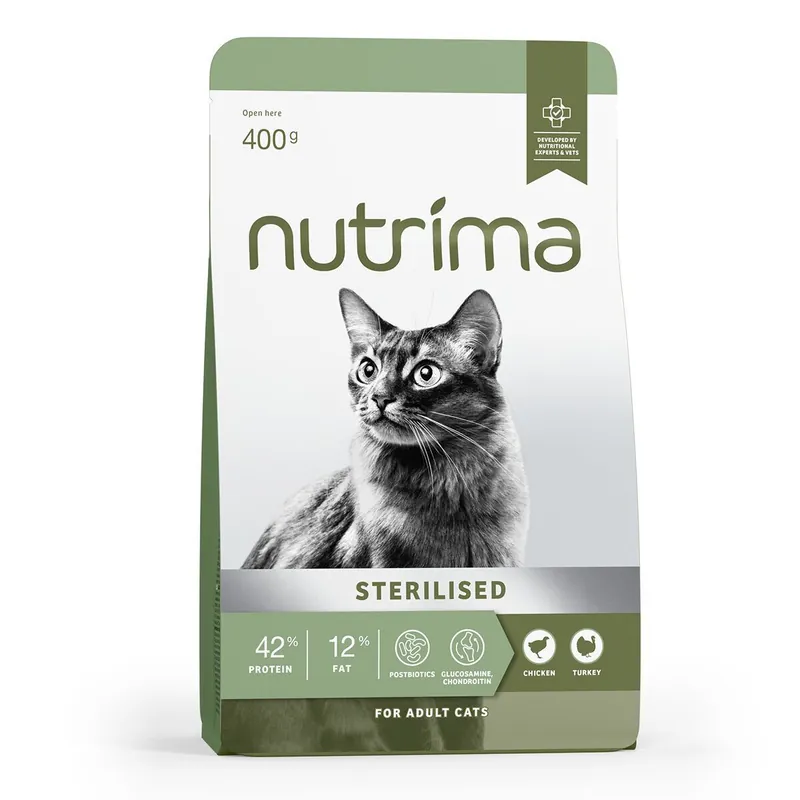 Mycket uppskattad - Nutrima Cat Adult Sterilised Chicken & Turkey Torrfoder till Katt