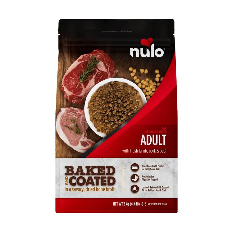 Handla online | Nulo Baked & Coated Dog Adult Fresh Lamb, Pork & Beef Torrfoder till Hund