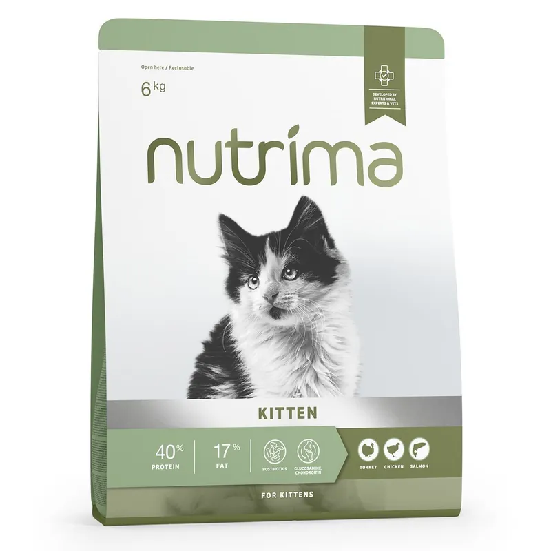 Nutrima Kitten Turkey, Chicken & Salmon Torrfoder till Kattunge - Fabrikspris