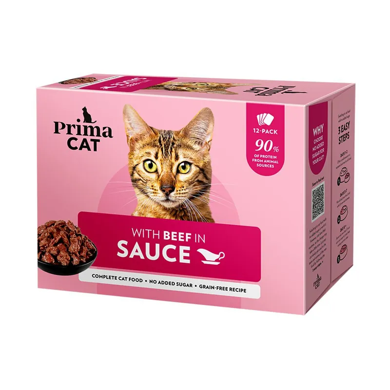 Passa på nu - PrimaCat Beef in Gravy 12x85 g