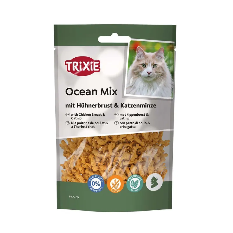Trixie Ocean Mix Kattgodis med Kycklingbröst & Kattmynta 50 g | Köp idag