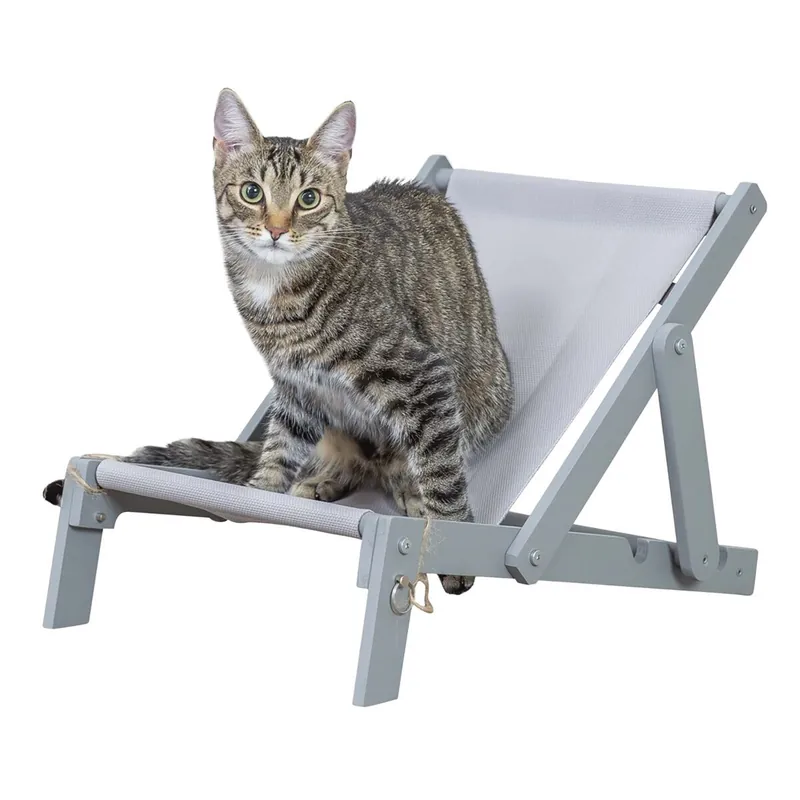 Säker betalning - Trixie Strandstol till Katt Grå 33 x 37 x 51 cm