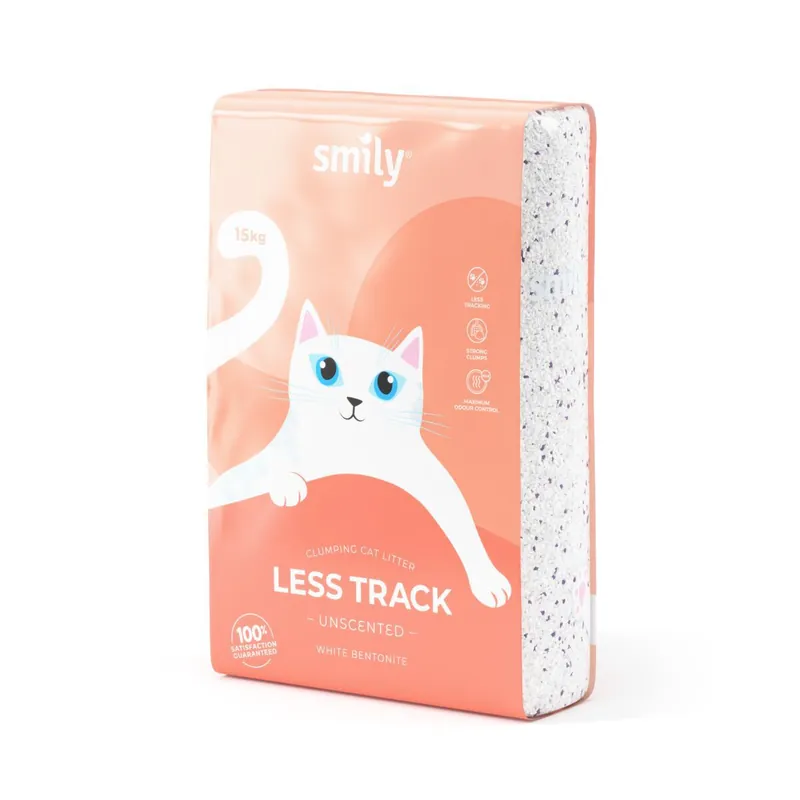 Fyndpris | Smily White Bentonite Less Track Kattsand 15 kg