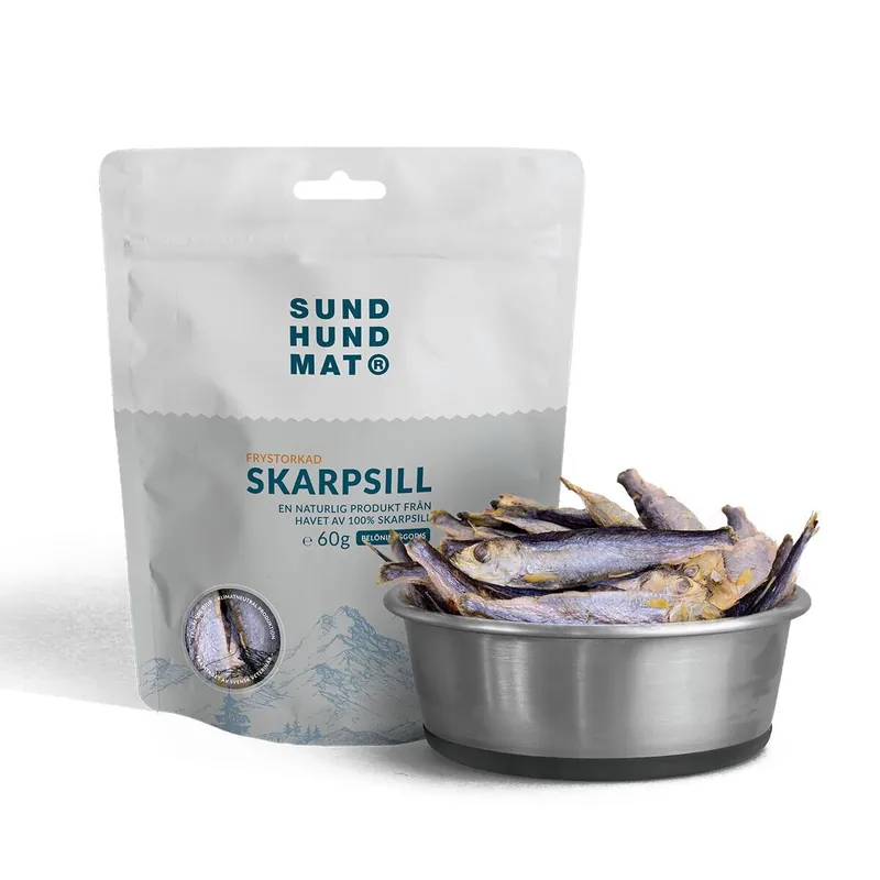 Sund Hundmat Frystorkad Skarpsill 60g - Finns nu